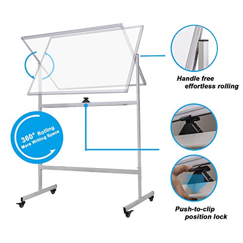 image for WEYOUNG Magnetic Mobile White Board 47 x 32 inch Big Double Sided Dry 