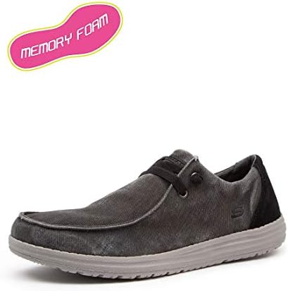 Skechers mens Melson-raymon Canvas Slip on Moccasin, Black, 10.5 US | Image 1