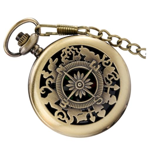 Brújula de bolsillo vintage de metal para senderismo miniatura 1