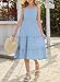 blibean Tween Girls Summer Sleeveless Dresses Big Kid Spaghetti Strap Sundress Big Girl Solid Fashion Ruffle Casual Boho Beach Dressy Party Clothes Fancy Outfits Size 10-11 Year Old Light Blue