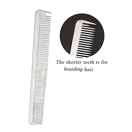 Ccbeauty Metal Professional Barber Comb Pack For Men & Women, Hairdressing Styling Salon Combs Detangler Comb With Leather Bag #TOP3