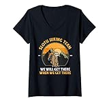 Womens Sloth Hiking Shirt, Sloth Hiking Team V-Neck T-Shirt