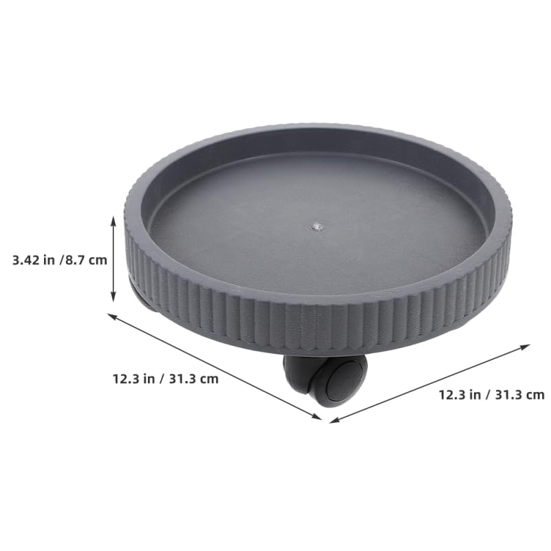 TOYANDONA Round Plant Tray with Rolling Wheels 12.32 Inch Diameter Durable Gardening Pot Base for Indoor Outdoor Plant Mobility and Display - Image 2