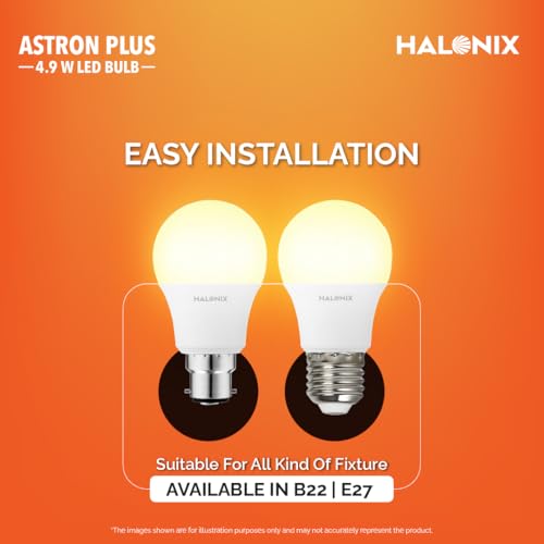 Image of Halonix 4.9 Watt E27 LED Yellow Light led Bulb, Pack of 2, Yellow light