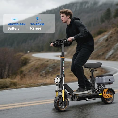 M5 Pro Electric Scooter, 1600W Brushless Motor, Range