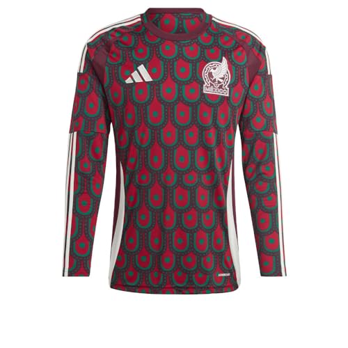 Adidas Mens Mexico 2024 Home Long Sleeve Jersey, Multicolor, Small