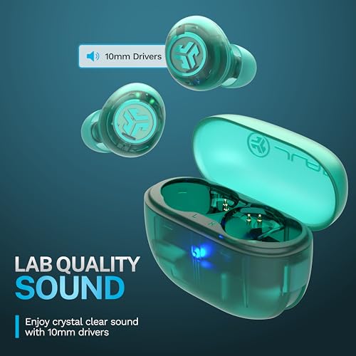 Image of JLab, Go Pop ANC, True Wireless Earbuds, Active Noise Cancelling, Transparent Teal