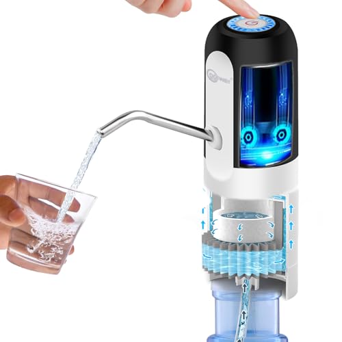 Portable Electric Dispenser Pump Filter for 5 Gallon Water jug，USB-C 1800mAh