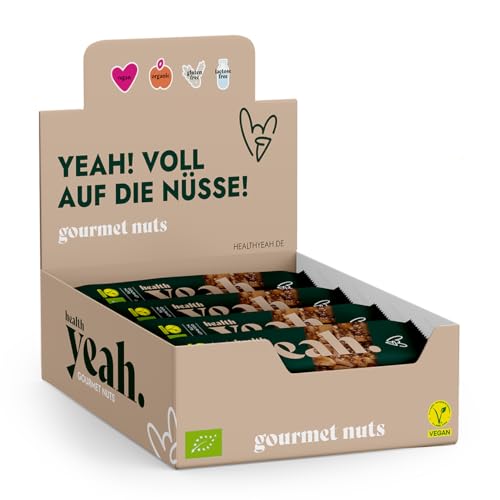 Health Yeah Bio Nussriegel – Entwickelt von Manuel Neuer – Premium Bio-Nussmischung mit Erdnüssen, Mandeln, Haselnüssen & Cashewpaste – Vegan, glutenfrei, ohne Zuckerzusatz – 12 x 40g