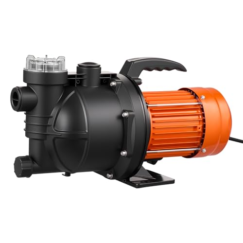 VEVOR Pompe à Jet pour Puits Peu Profond 1300 W Pompe à Jet en PP Débit Max 4800 L/h pour Irrigation de Jardin et Arrosage de Pelouse, avec Hauteur d'Aspiration 8 m, Protection contre la Surchauffe
