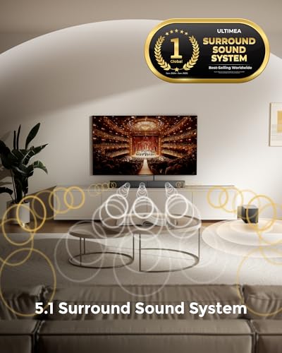 ULTIMEA 5.1CH Soundbar, Dolby Atmos, VoiceMX, BassMX, APP, 340W Sound bar for TV, Home Theater Surround Sound System, Bluetooth 5.4, Poseidon M60 Boom(2025 Model) - Image 5