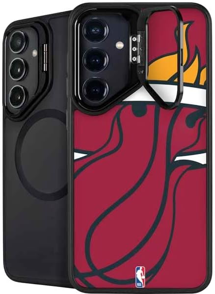 Skinit Kickstand Phone Case Compatible with Galaxy S25 Plus - Officially Licensed NBA Miami Heat Large Logo Design