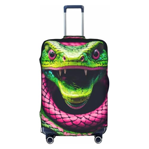 Housse de valise serpent vert blanc S pour protection de voyage