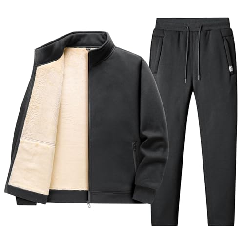 ジャージ メンズ 上下セット 2点セット ジッパーアウター 厚手 セットアップ スウェット 裏起毛 暖かい トレーナー 防寒 防風 ゆったり フード付き 室内着 スウェットパンツ かっこいい 部屋着 男性用 冬服(XL,ブラック)