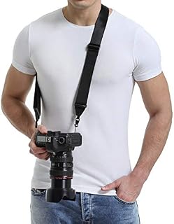 waka Rapid Slide Camera Neck Shoulder Strap with Quick Release, Adjustable Camera Sling Strap for Nikon Canon Sony Fuji Panasonic Olympus Pentax Any DSLR Camera, Black