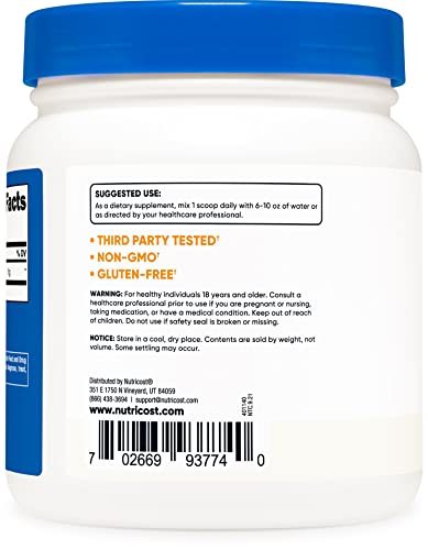 Nutricost L-Lysine Powder 500 Grams - Pure L-Lysine, Non-Gmo, Gluten Free #TOP2