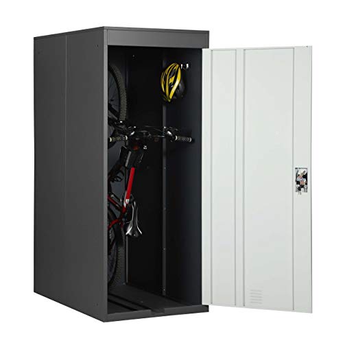 Fahrradgarage HWC-H66, Fahrradbox Gerätehaus Fahrradunterstand, erweiterbar abschließbar Metall - anthrazit-hellgrau