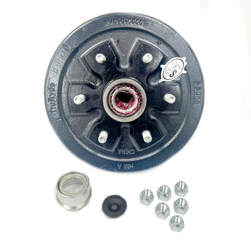 SOUTHWEST WHEEL Pre-Greased 6-5.5" Trailer Hub/Drum with Parts for a 3,500 lbs. Trailer Axle