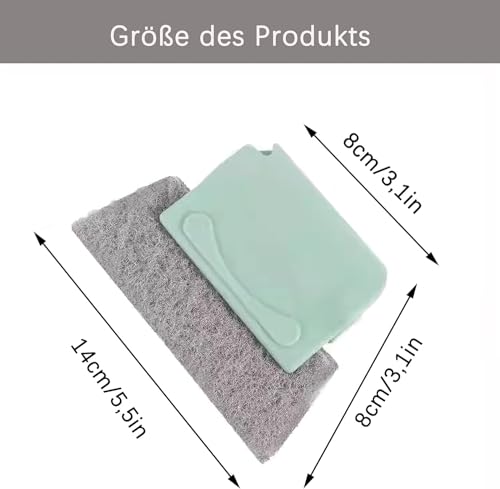 Reinigungsbürste, 3 Stück Fensterrillen Reinigungswerkzeug und 6 Ersatzpads, Reinigungsbürste für Magische, für Ecken, Badezimmer, Küche, Fliesenreinigung bürste,Grau, Grün, Beige