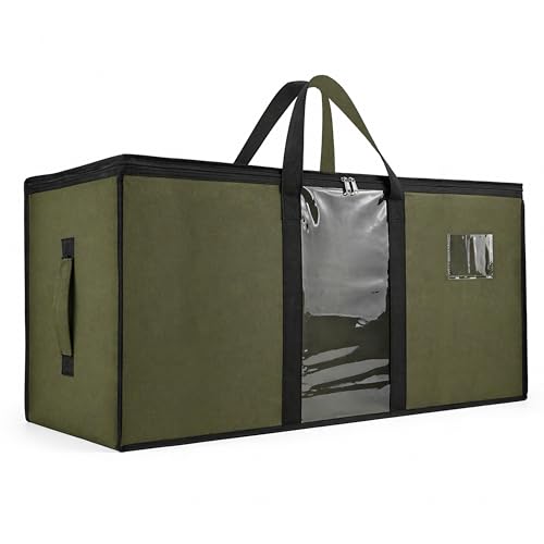 Image of Storite Jumbo Super-Size 78L Canvas Moisture Proof MultiPurpose Heavy Duty Storage Bag for Toys /Stationery /Blankets /Clothes /Moving Bag With Strong Reinforced Handles Rectangular OliveGreen(84x26x36cm)