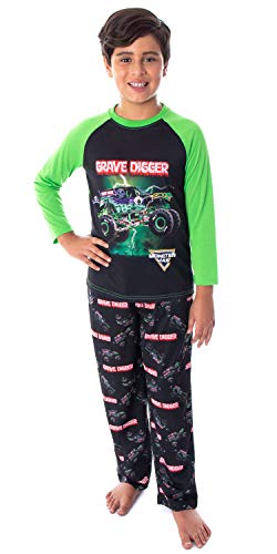 Cadeau anniversaire garçon pyjama Monster Jam Grave Digger ensemble de nuit 2 pièces pour fan de voiture