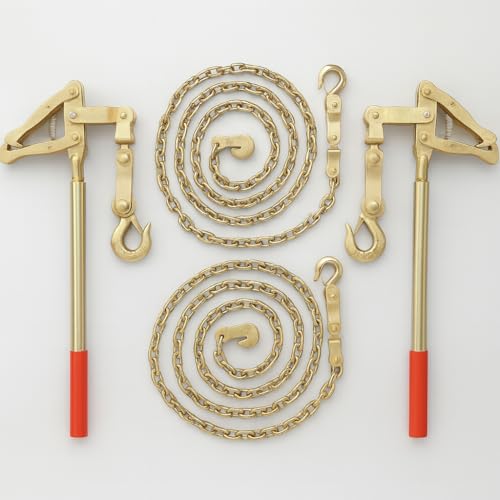 tredre chain link fence stretcher tool with 197ft chain  heavy-duty fence puller stretcher amp wire tensioner 2200lbs capacity barbed wire fence puller for farm ranch fence repair 2 pc