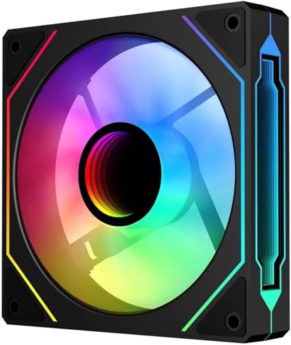 Image of Prism4 Pro 120mm PC Blade ARGB Case Fans,Infinity Mirror RGB Light Effect 5V 3PIN Motherboard Light Sync 800~1800RPM PWM PC Fan(Black Reverse)