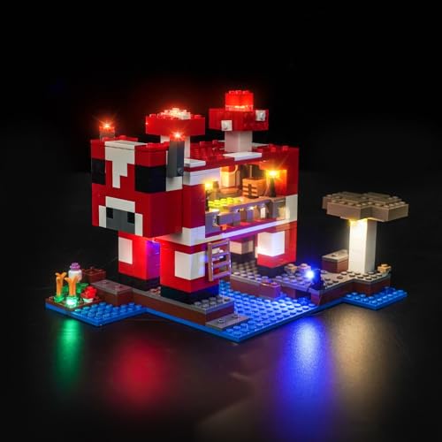 Brickshining LED Lighting Compatible with The Mooshroom House 21270, Light Kit Compatible with Lego 21270 The Mooshroom House, NOT Included The Model Set