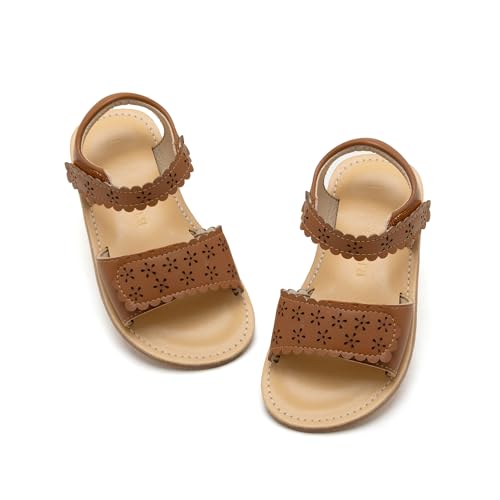 Image of Felix & Flora Toddler Girl Sandals -Flower Girl Dress Shoes Open Toe Little Kid Flats