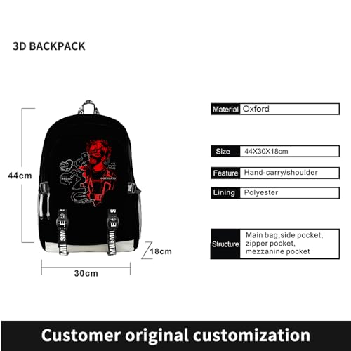 Corpse Husband Merch Backpack Adjustable Strap Bag Cosplay hree Piece travel Backpack (Suit 1)2