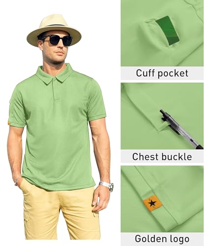Image of ZITY Mens Polo Shirt Short Sleeve Sports Tactical T-Shirt Athletic Golf Polos Daily Casual Stylish Collared Shirts for Men