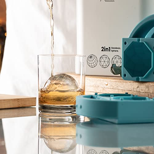 Urbanxelites Crystal Clear Ice Ball Maker - 2In1, 4 Clear Ice Ball Maker Mold Set - 2.4" Clear Sphere Ice Maker With 2 Storage Bags & Tong - Ice Sphere Mold, Clear Ice Mold, Clear Ice Sphere Maker #TOP3