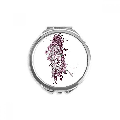 Miroir portable samouraï rond compact pour corriger son maquillage