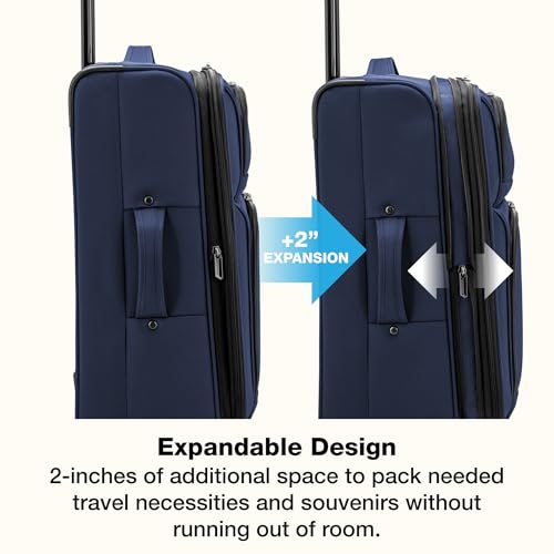 Image of U.S. Traveler Anzio Softside Expandable Luggage with Spinner Wheels, Navy, 2-Piece Set (22 /30)