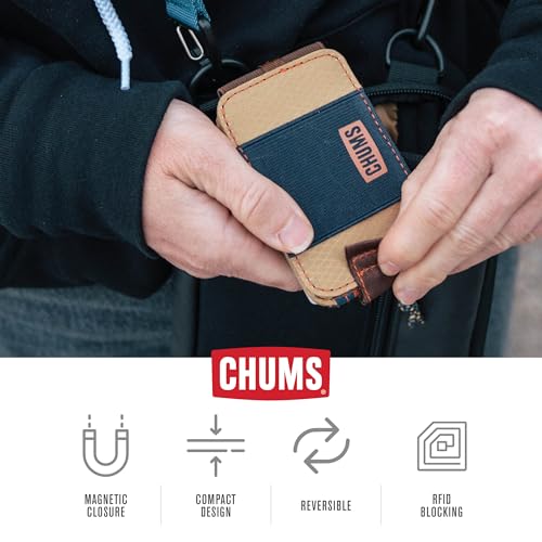 Image of Chums Bandit Bi-Fold Wallet - Slim RFID Wallet for Men & Women, Reversible Card, ID & Money Holder, Brick, Minimalist