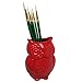 MyGift® Red Owl Design Ceramic Utensil Holder, Kitchen Counter Cooking Utensil Storage Crock