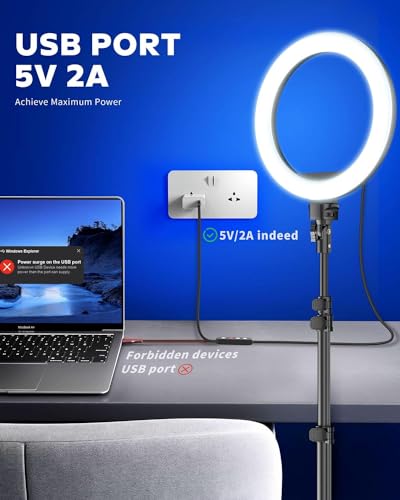 Image of Premium 10 Watt LED Ring Light with 26 Cm with Phone Holder 10 Level Dimmable with 3 Modes of Light (Only Ring Light)