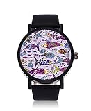 Gehäusedurchmesser: 40 mm. Dense Sardines Fashion Damen Armbanduhr Quarz Edelstahl Lederband Casual Watch