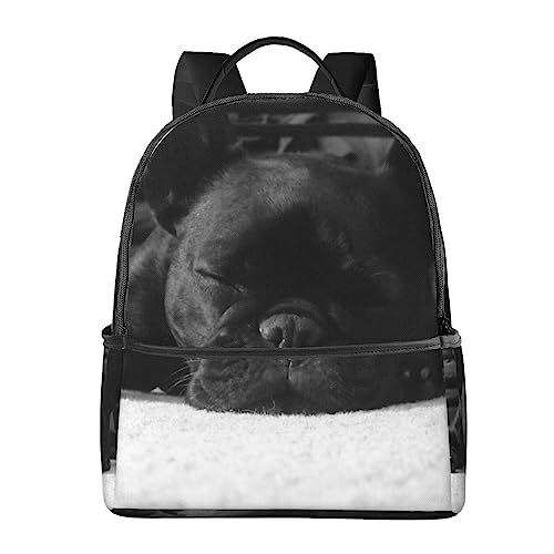 Sac de sport bouledogue français BAFAFA grand volume pour ordinateur portable et voyage noir