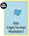 Produktbild 5er Set  Poster  Bitte tragen Sie einen Mundschutz  DIN A4, Hinweis Schild Bitte Mundschutz tragen benutzen Tür Wand, für Supermärkte, Arztpraxen, Geschäfte etc.