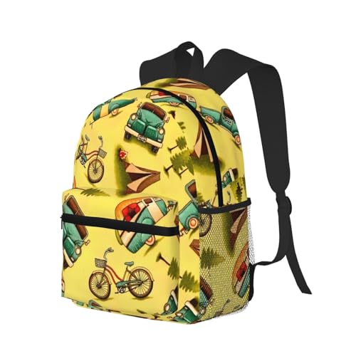 BREAUX Car And Bicycle Print Lightweight And Comfortable Duffel Bag, Casual Daypack, Multipurpose Backpack2