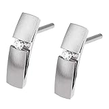 Größe ca. 11 x 3 mm Ernstes Design Ohrringe Ohrstecker E486 Edelstahl mit Brillant 0.032 ct. tw/si