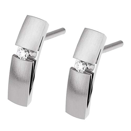 Ernstes Design Ohrringe Ohrstecker E486 Edelstahl mit Brillant 0.032 ct. tw/si