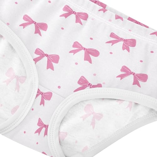 Wusikd Cute Pink Bows Polka Dots Girls' Underwear Cotton Girls Briefs Soft Toddler Underwear 2T4