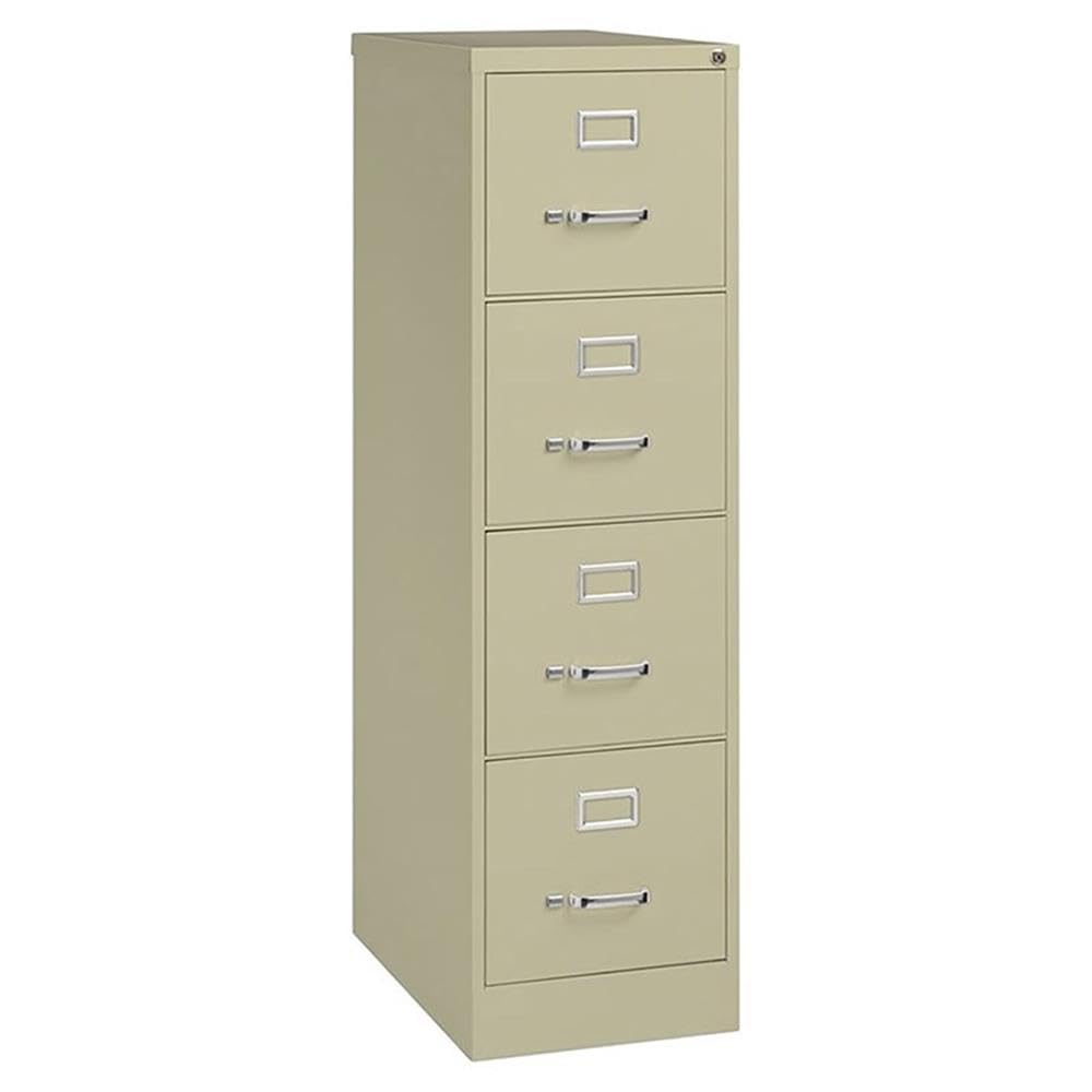 Pemberly Row 4 Drawers 52 Vertical Beige Metal Filing Cabinet Lockable Pre-Assembled Stationary Letter Size for Home Office — view 8