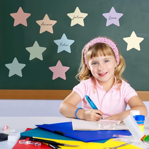 Geyee 108 Pcs Star Cutouts 5.5 Inch Pastel Bulletin Board Stars Cutouts Decorations Paper Die Cut for Teachers DIY Craft Office Chalkboard Wall Decor — view 3