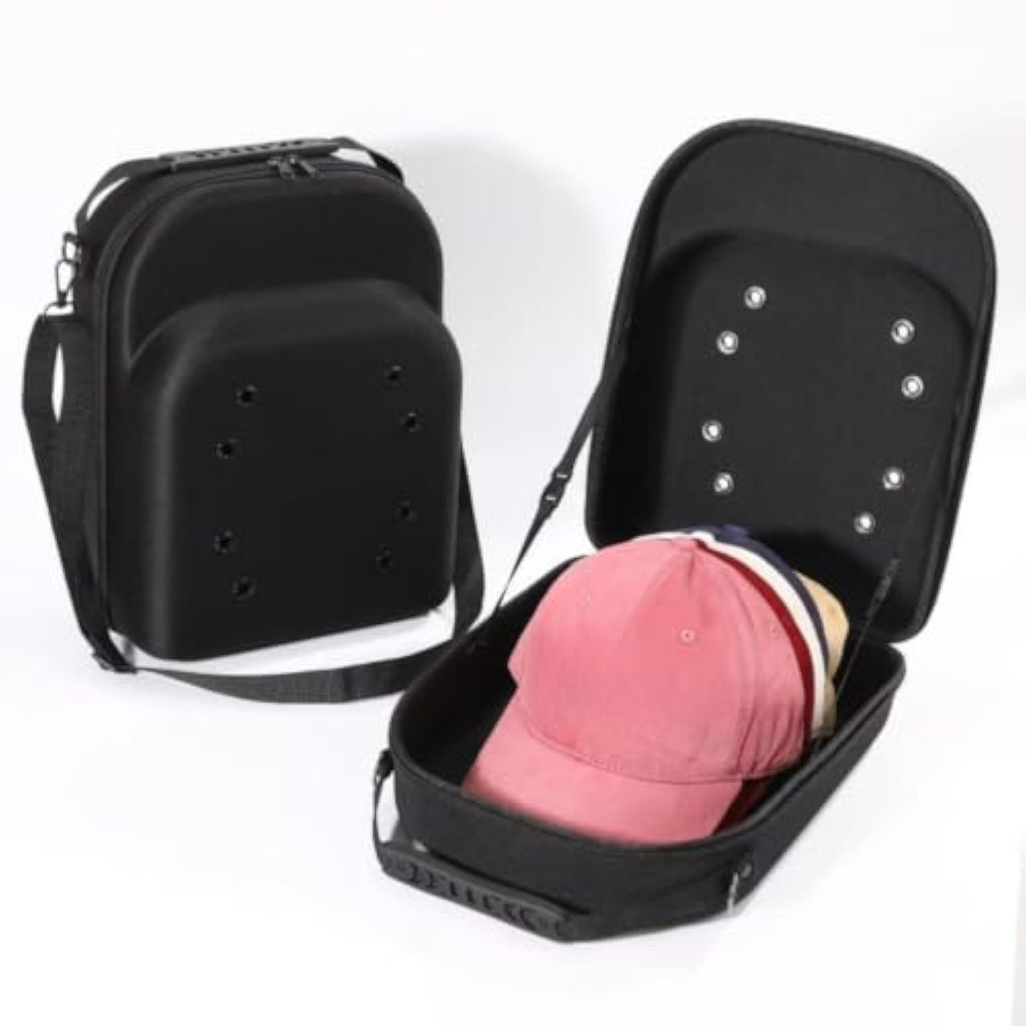 Crush-Resistant Baseball Cap Travel Case with Shoulder Strap