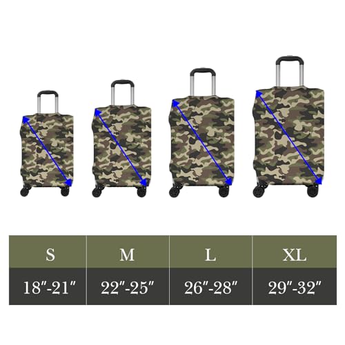 Travel Luggage Cover Protector, Washable Elastic Suitcase Cover, Luggage Protective Cover for 29-32 Inch Luggage (Forest Camouflage, XL)3