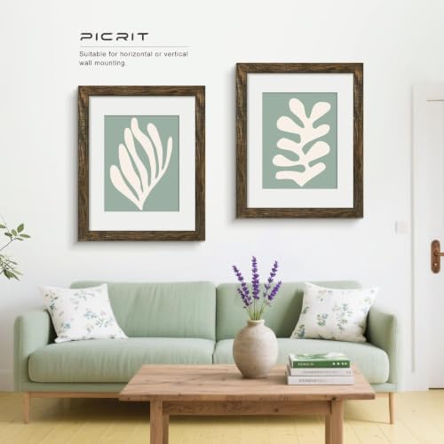Image of Picrit 16x20 Rustic Brown Picture Frame, Poster Frame for Wall, 3 Pack