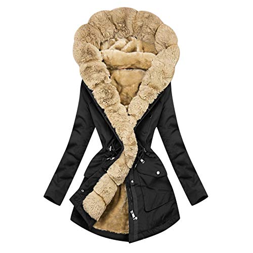 Parka peluche chaude pour femme idéale pour les promenades hivernales en ville